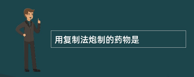 用复制法炮制的药物是