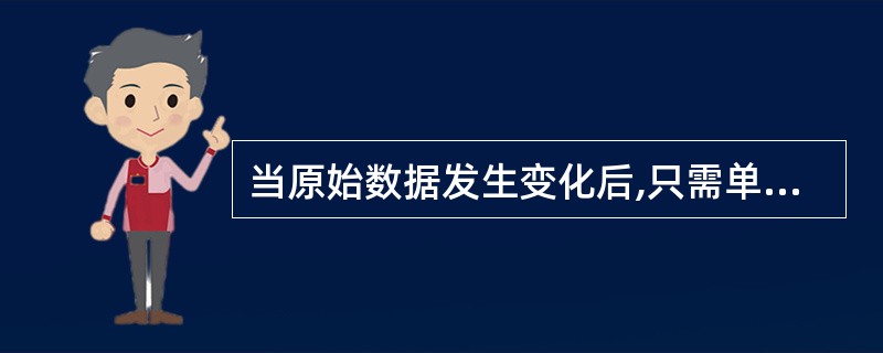 当原始数据发生变化后,只需单击“更新数据”按钮,数据透视表就会自动更新数据。(