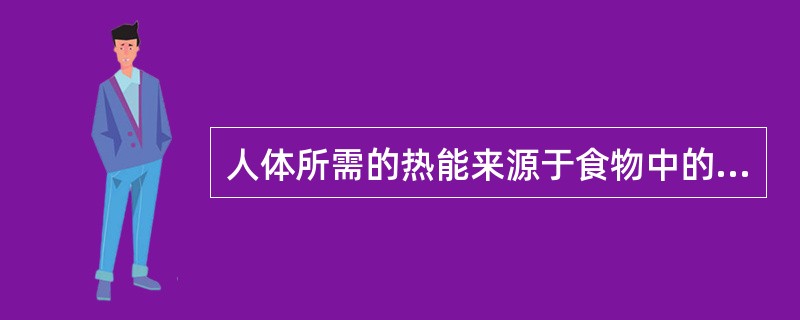 人体所需的热能来源于食物中的糖类、脂肪、维生素、蛋白质等。