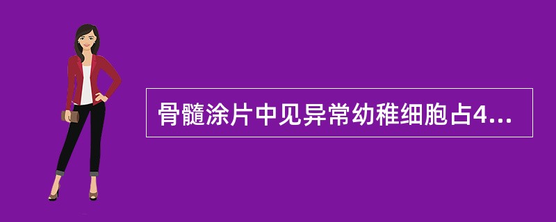 骨髓涂片中见异常幼稚细胞占40%,这些细胞的细胞化学染色结果分别是:POX(一)