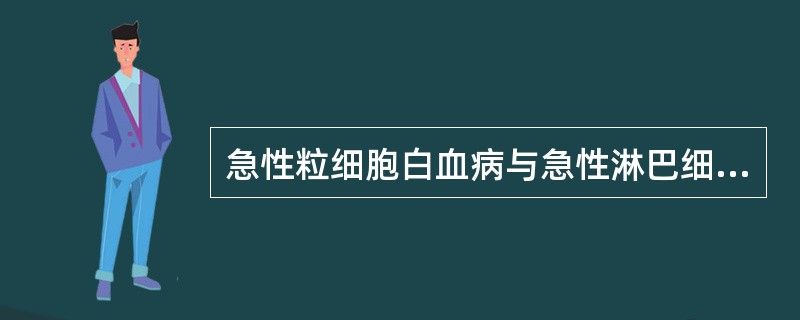 急性粒细胞白血病与急性淋巴细胞白血病的鉴别要点是