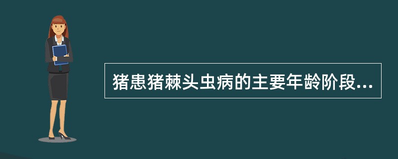 猪患猪棘头虫病的主要年龄阶段是( )A、2~4月龄B、4~6月龄C、6~8月龄D