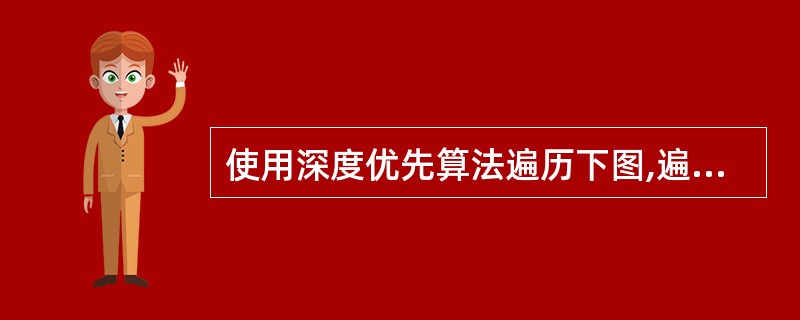 使用深度优先算法遍历下图,遍历的顺序为()