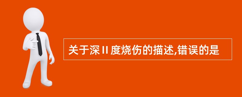 关于深Ⅱ度烧伤的描述,错误的是