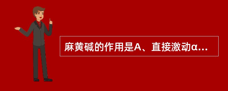 麻黄碱的作用是A、直接激动α、β受体B、激动β受体,不激动α受体C、促进肾上腺素