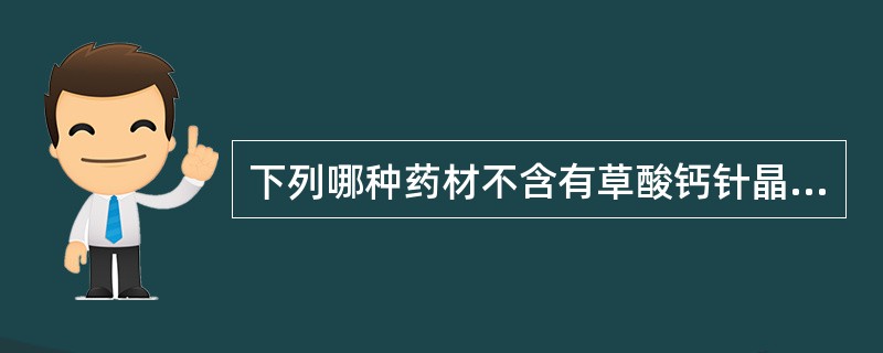 下列哪种药材不含有草酸钙针晶( )。