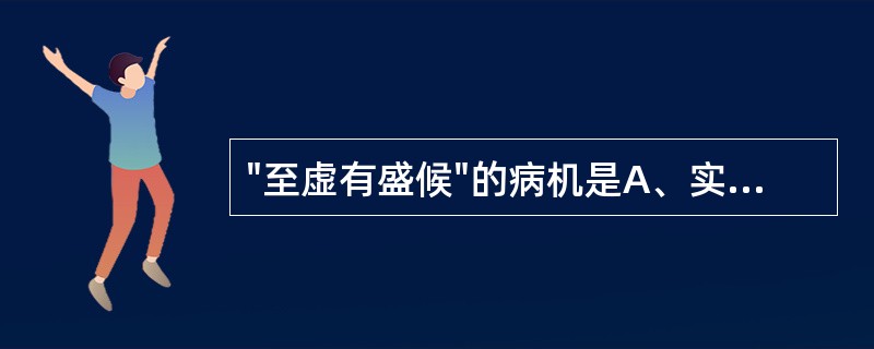 "至虚有盛候"的病机是A、实中夹虚B、虚中夹实C、虚实夹杂D、真实假虚E、真虚假