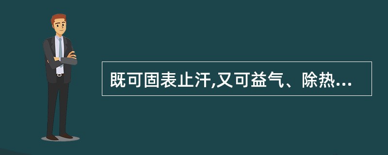 既可固表止汗,又可益气、除热的药物是A、麻黄根B、浮小麦C、糯稻根须D、五味子E