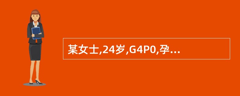 某女士,24岁,G4P0,孕32周,因少量阴道流血门诊就诊,查无宫缩,阴道出血为