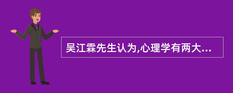 吴江霖先生认为,心理学有两大分支,即生理心理学和社会心理学。()