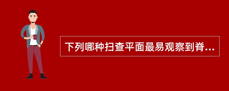 下列哪种扫查平面最易观察到脊柱裂( )