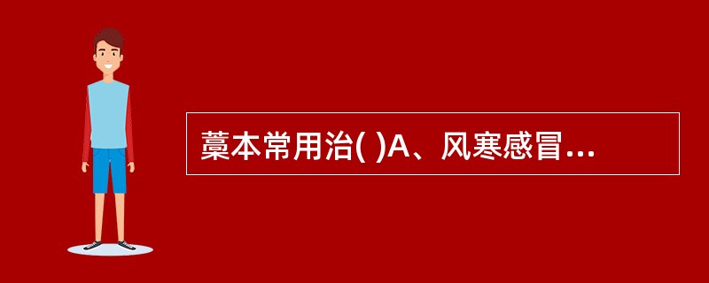 藁本常用治( )A、风寒感冒、巅顶头痛B、鼻渊头痛C、疮痈肿痛D、风寒湿痹E、胸