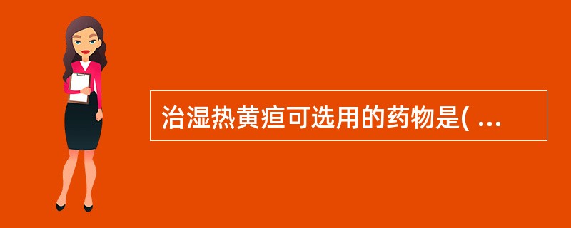 治湿热黄疸可选用的药物是( )A、茵陈蒿B、金钱草C、大黄D、栀子E、白鲜皮 -