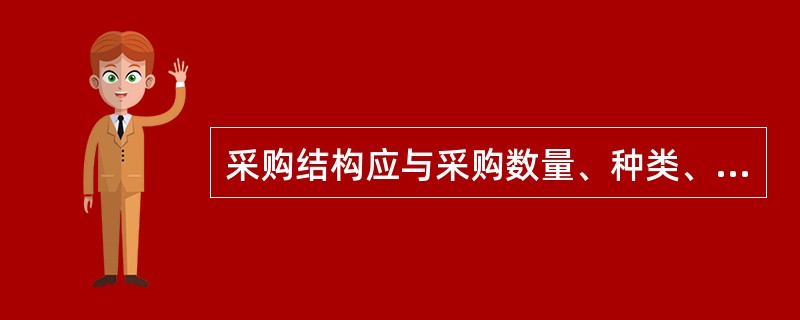 采购结构应与采购数量、种类、区域相匹配。()