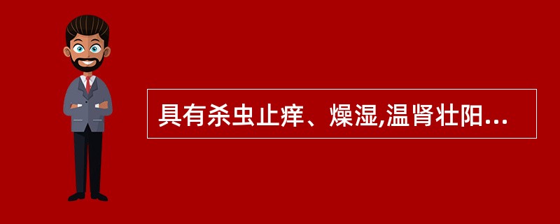 具有杀虫止痒、燥湿,温肾壮阳功效的药物是