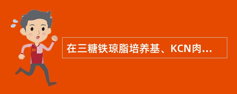 在三糖铁琼脂培养基、KCN肉汤和pH7.2尿素琼脂中,大肠埃希菌的反应为