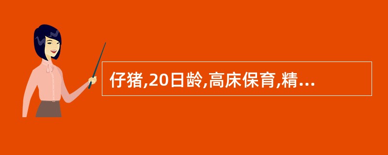 仔猪,20日龄,高床保育,精神沉郁,食欲减退,被毛粗乱,生长发育停滞,皮肤和可视