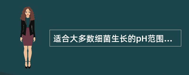 适合大多数细菌生长的pH范围是( )A、