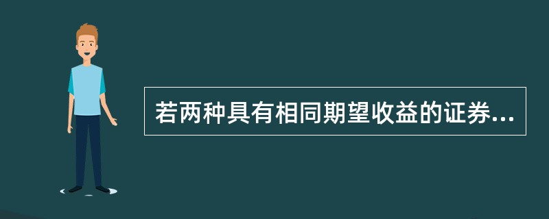 若两种具有相同期望收益的证券构成一个投资组合,那么下列说法不正确的是( )A组合