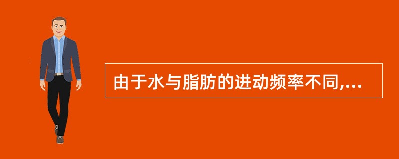 由于水与脂肪的进动频率不同,在其界面上出现的伪影