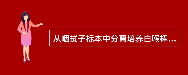 从咽拭子标本中分离培养白喉棒状杆菌最好用A、亚碲酸钾血平板B、吕氏凝固血清C、白