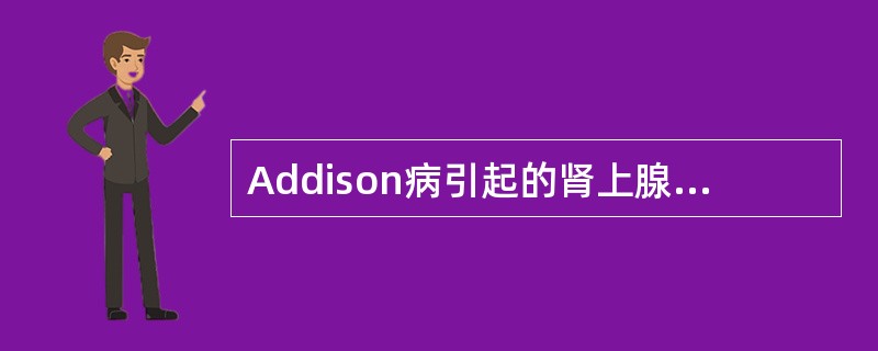 Addison病引起的肾上腺皮质功能减退常伴有A、低血钾B、高血糖C、皮肤色素沉