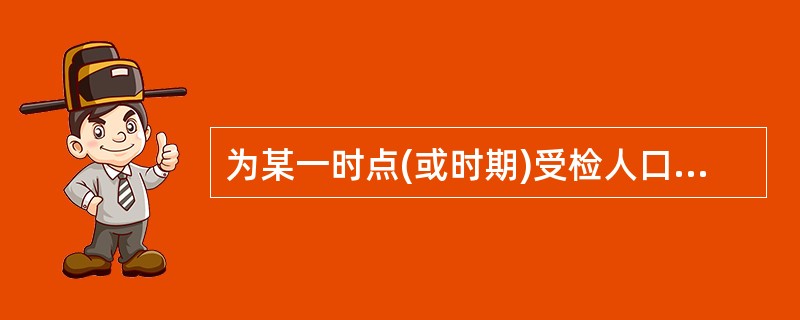 为某一时点(或时期)受检人口中患有某种障碍人数的比例,是用来衡量某一时点(或时期