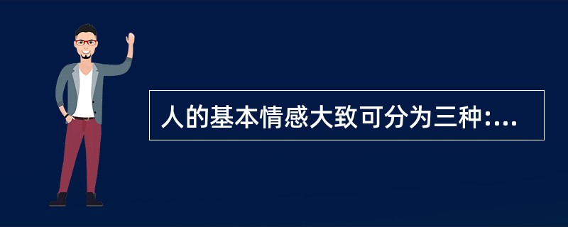 人的基本情感大致可分为三种:美感、道德感、理智感。()