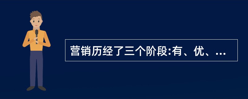 营销历经了三个阶段:有、优、诱,其中,“优”是指()