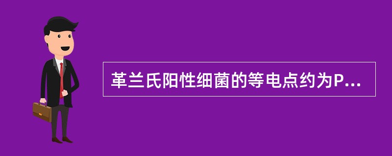 革兰氏阳性细菌的等电点约为PH4£­5。()