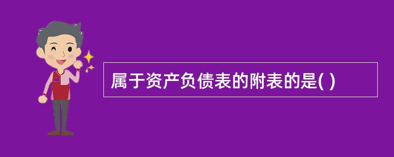 属于资产负债表的附表的是( )