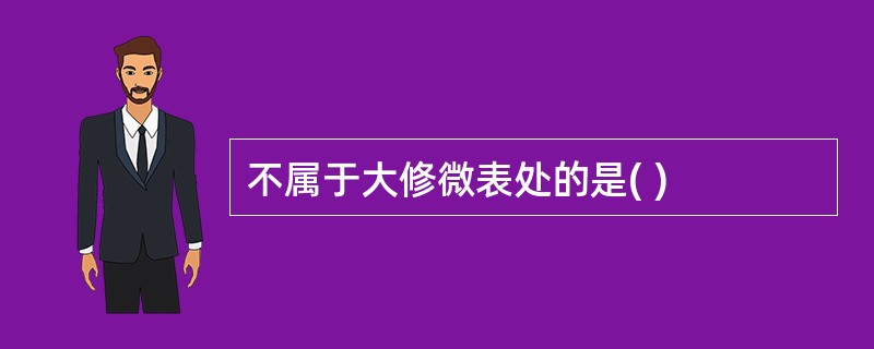 不属于大修微表处的是( )