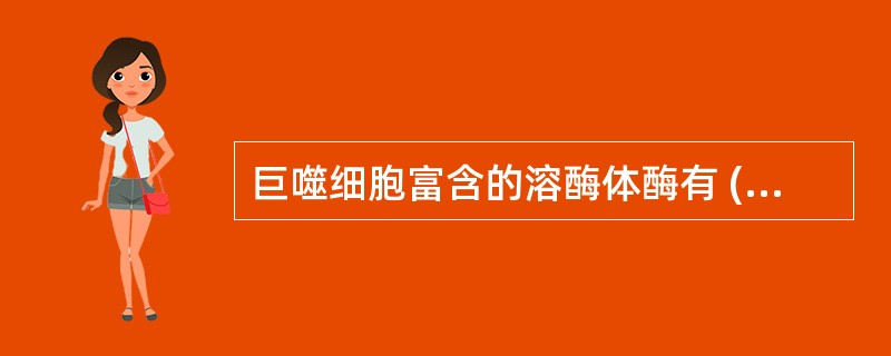 巨噬细胞富含的溶酶体酶有 ( )A、酸性磷酸酶B、溶菌酶C、非特异性酯酶D、£­