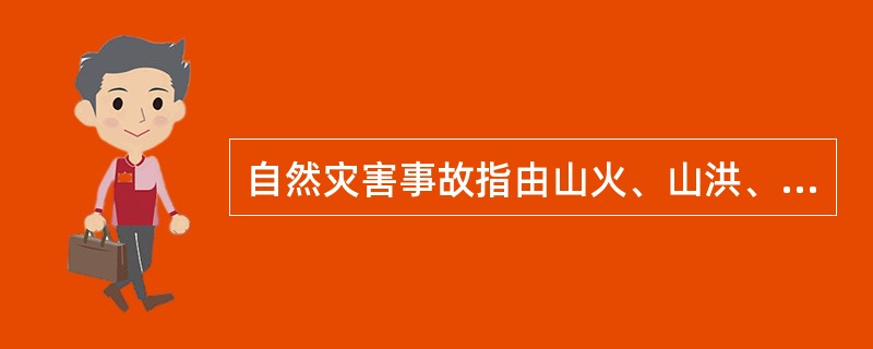 自然灾害事故指由山火、山洪、地震、雷击等难以抗拒的自然因素所导致的事故。() -