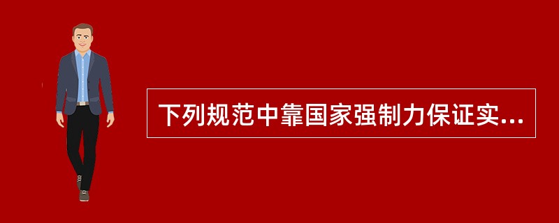 下列规范中靠国家强制力保证实施的是()。A 道德B 法律C 习惯