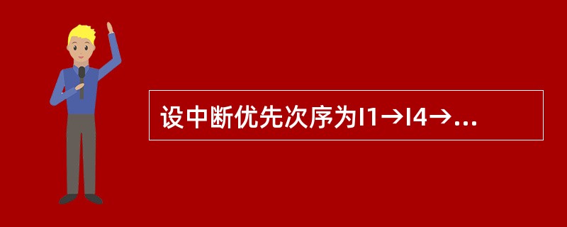 设中断优先次序为I1→I4→I3→I2。若ti时刻I1、I2和I4级同时产生中断