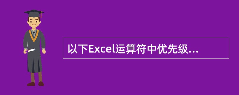 以下Excel运算符中优先级最高的是_______。