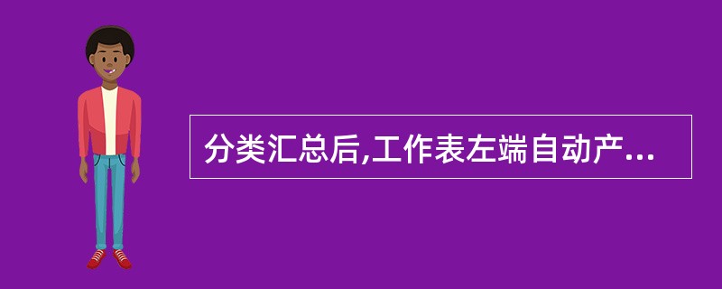 分类汇总后,工作表左端自动产生分级显示控制符,其中分级编号以()表示。