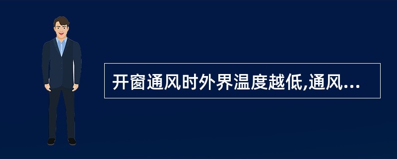 开窗通风时外界温度越低,通风效果越差。()