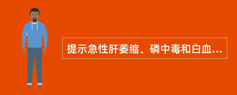 提示急性肝萎缩、磷中毒和白血病的尿液结晶是A、亮氨酸结晶B、酪氨酸结晶C、胱氨酸