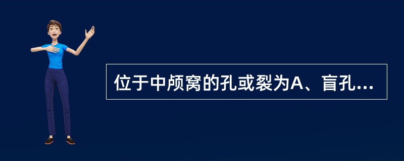 位于中颅窝的孔或裂为A、盲孔B、圆孔C、筛孔D、舌下神经孔E、颈静脉孔