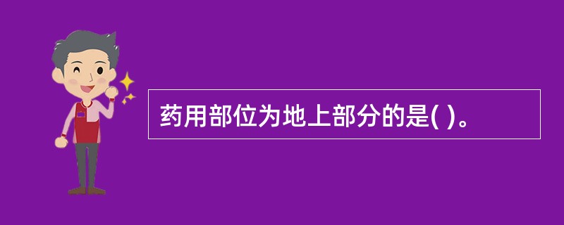 药用部位为地上部分的是( )。