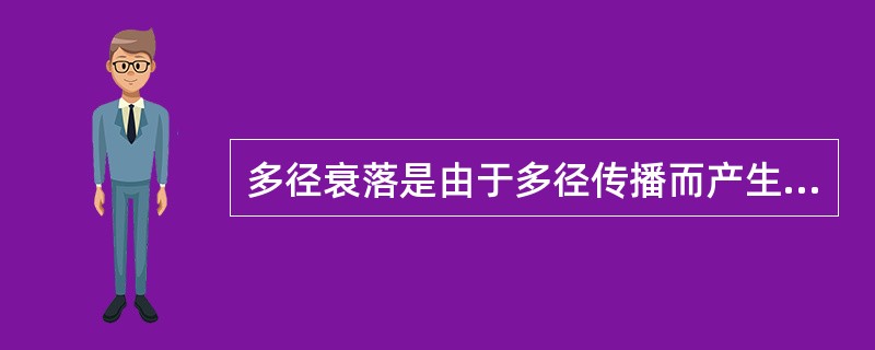 多径衰落是由于多径传播而产生的衰落,一般遵守瑞利分布,又称为小尺度衰落,它可以分