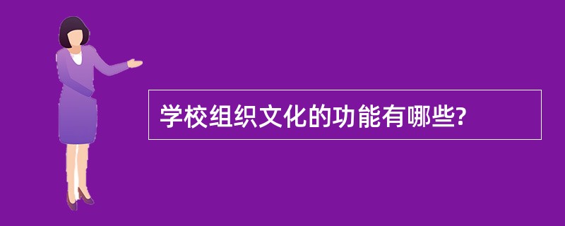 学校组织文化的功能有哪些?