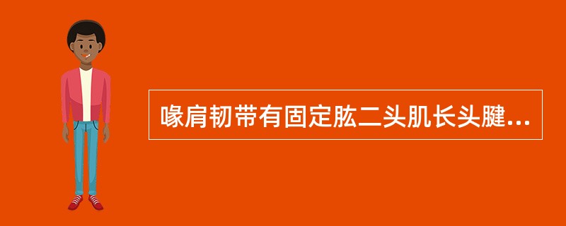 喙肩韧带有固定肱二头肌长头腱于结节间沟的作用