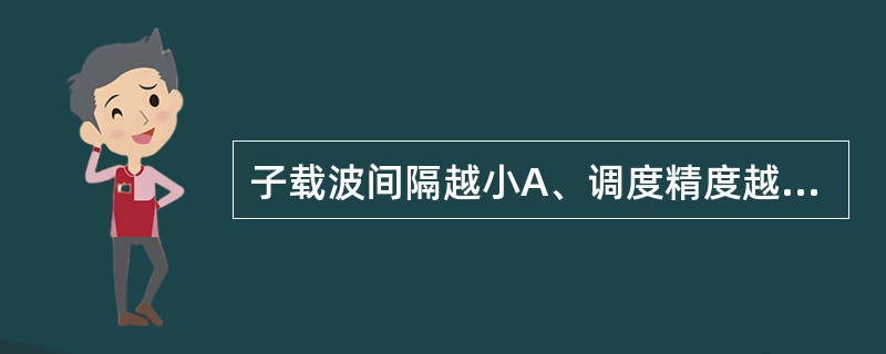 子载波间隔越小A、调度精度越高B、系统频谱效率越高C、调度精度越低D、系统频谱效