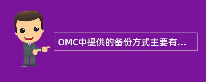 OMC中提供的备份方式主要有哪几种,请简述各种方法的特点及其主要应用场景。 -