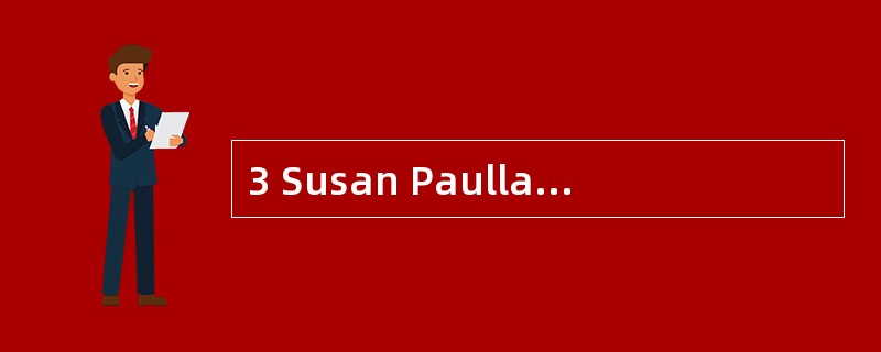 3 Susan Paullaos was recently appointed