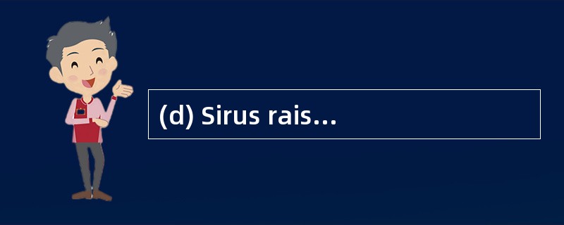 (d) Sirus raised a loan with a bank of $