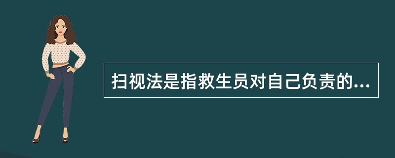 扫视法是指救生员对自己负责的观察区域左右、远近进行不间断的扇形观察。